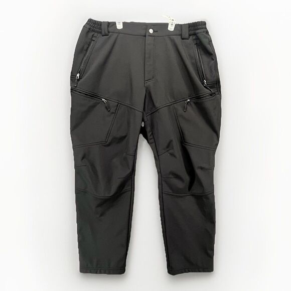 CQR Fleece Lined Soft Shell Pants 40x32 Black Tactical Cold Weather Trousers - Picture 1 of 9